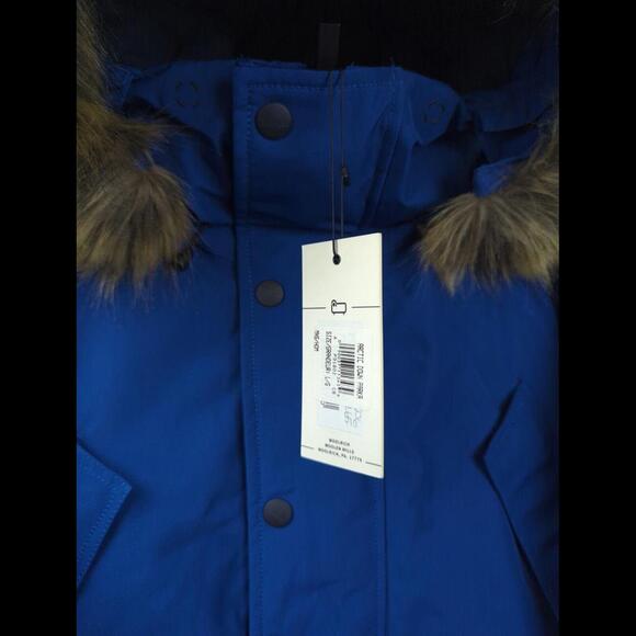 [SOLD] NWT WOOLRICH Men's Sz US L Arctic Down Parka Royal Blue GORETEX FUR HOOD - Picture 2 of 9